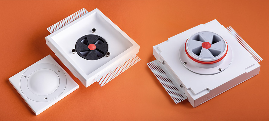 Усъвършенстван дизайн, магнитни държачи и система за монтаж на дифузера ERGOVENT KVADRO